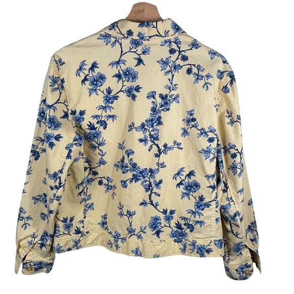 Talbots Jacket Women's Size Medium Floral Bomber Style Stretch Coat - Picture 2 of 10